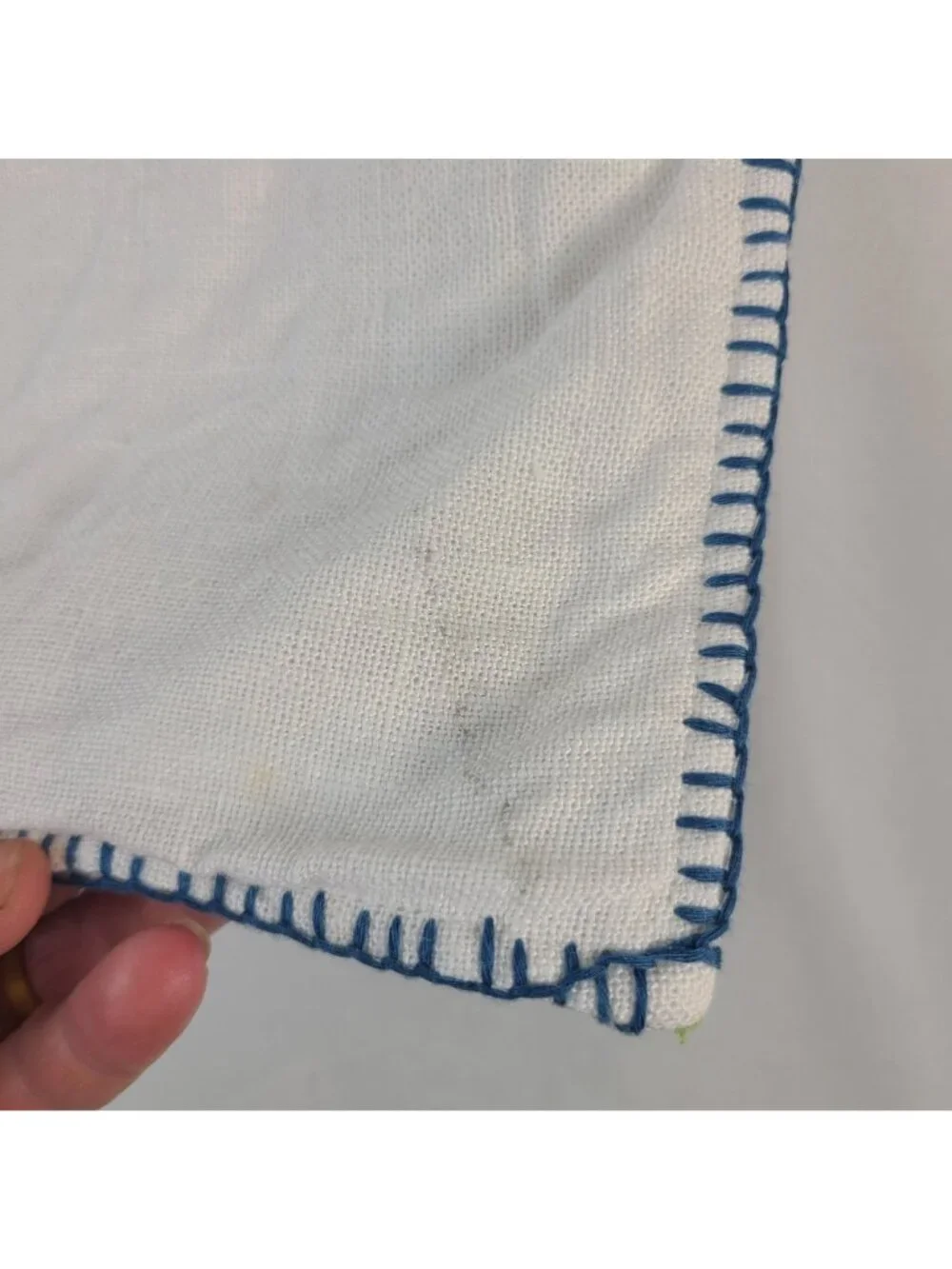 Serena & Lily Embroidered Floral Pillow Case White, Blue, Green Detailing 22x16